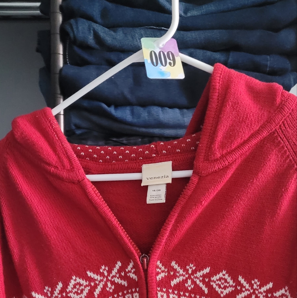 Red and white snowflake sweater